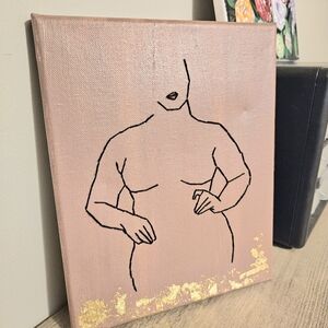 Handmade painted embroidered  canvas plus size